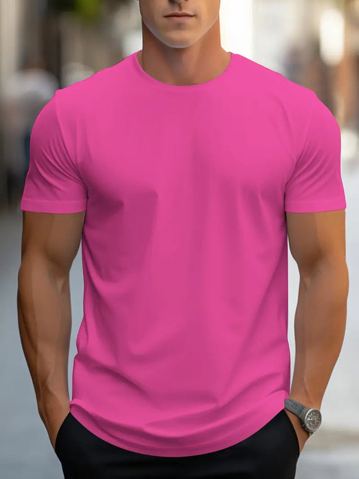 Heren T-Shirt | Effen Kleur & Ronde Hals | Los Model Streetwear | Polyester