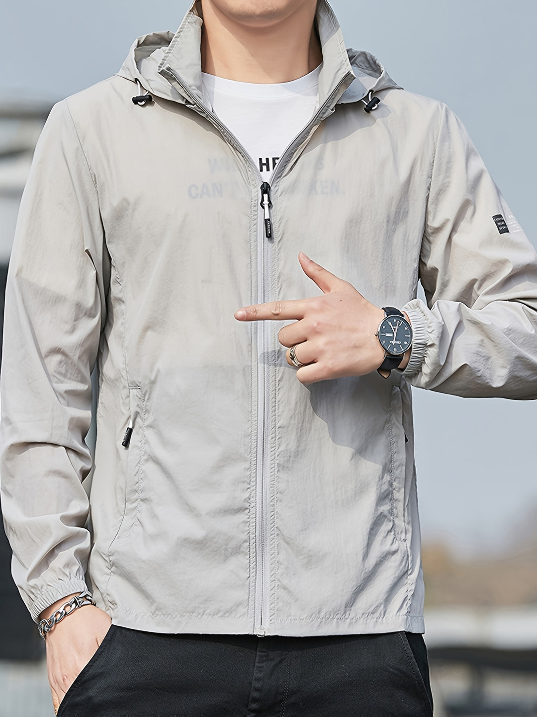 Heren Windbreaker Jas | Met Capuchon & Rits | Zonwerend & Functioneel | Casual & Sportief