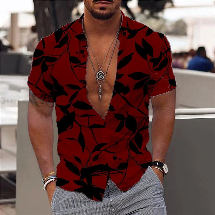 Heren Shirt | Korte Mouw | Tropical Print | Zomer