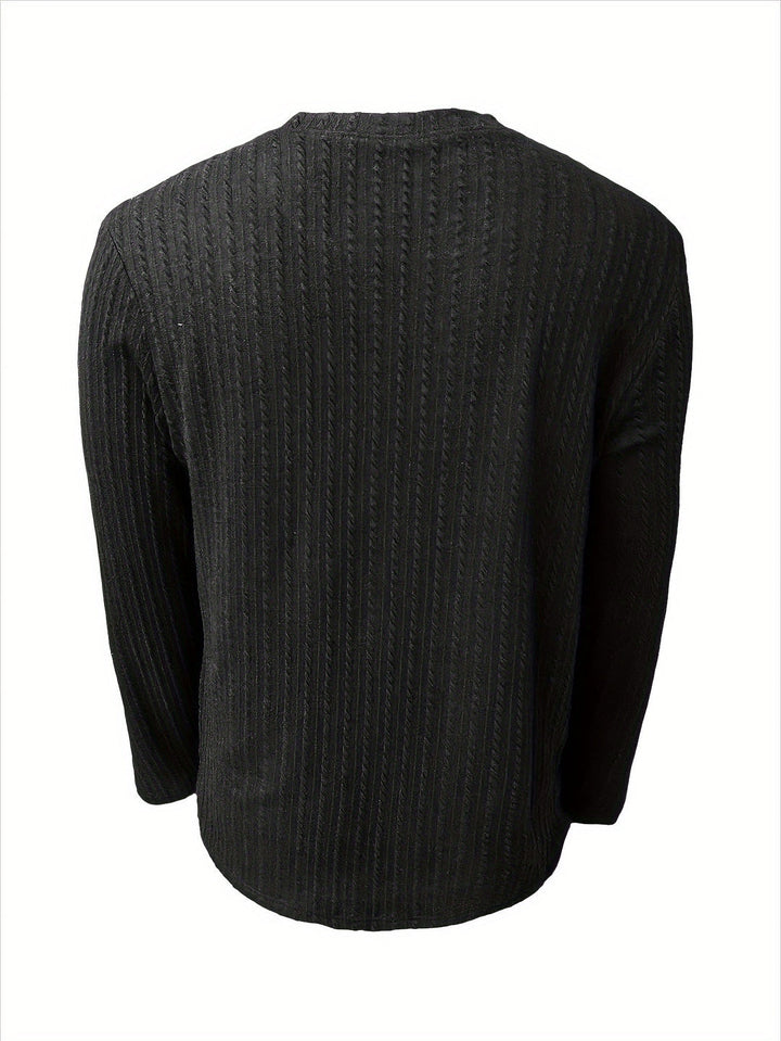 Heren T-shirt | Slim Fit & Stretch | Lange Mouwen | Voor Najaar & Winter