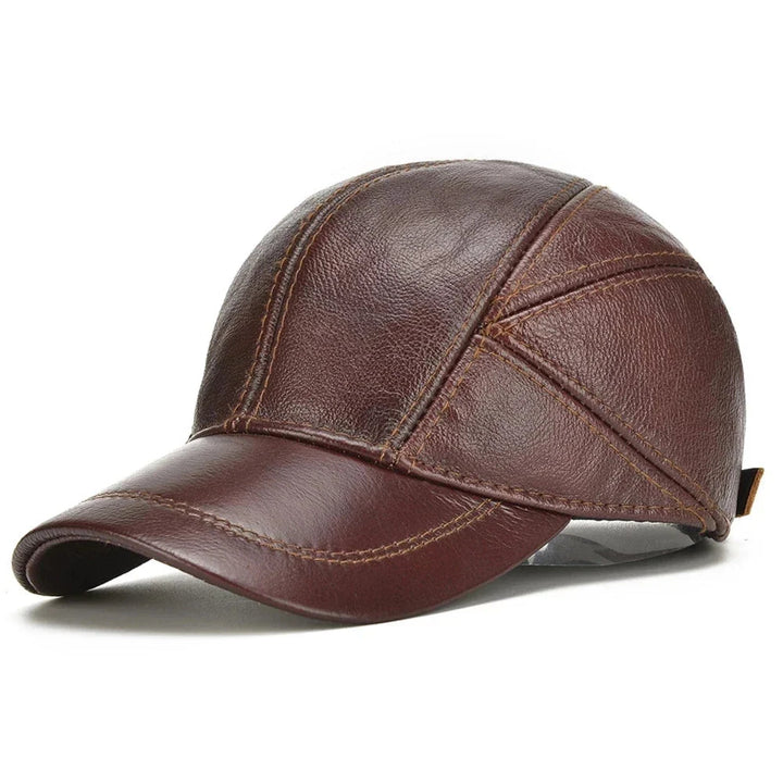 Heren Pet | Echt Leder | Met Oorkleppen & Verstelbare Strap | Winddicht