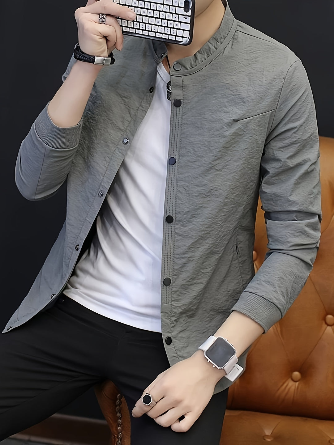 Heren Slim Fit Jas | Stijlvol & Modieus | Button-Down | Lente & Herfst