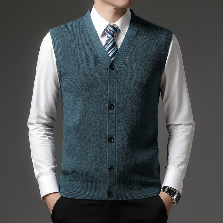 Vest Heren | Mouwloos | V-Hals Knoopsluiting | Slim Fit