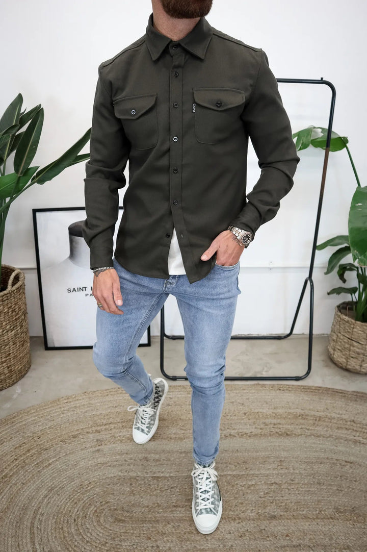 Piek stijl button down overhemd Jasje | Simon