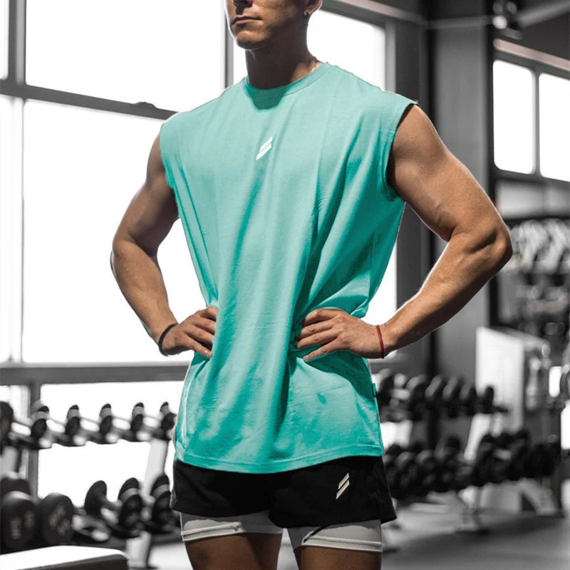 Heren Sport top | Mouwloze Top | Ronde Hals | Sportief