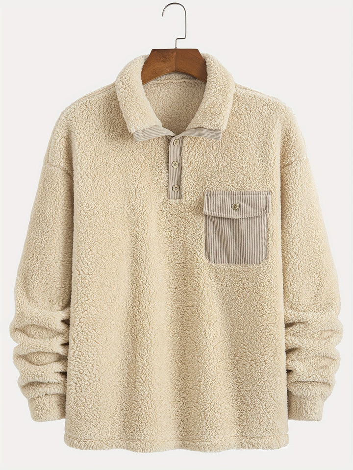 Heren Trui | Winter stijl | Fleece & Pluche | Polokraag | Lange Mouw