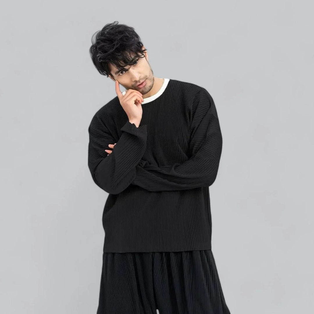 Knus heren sweat shirt met unieke textuur en maximaal comfort | Leon
