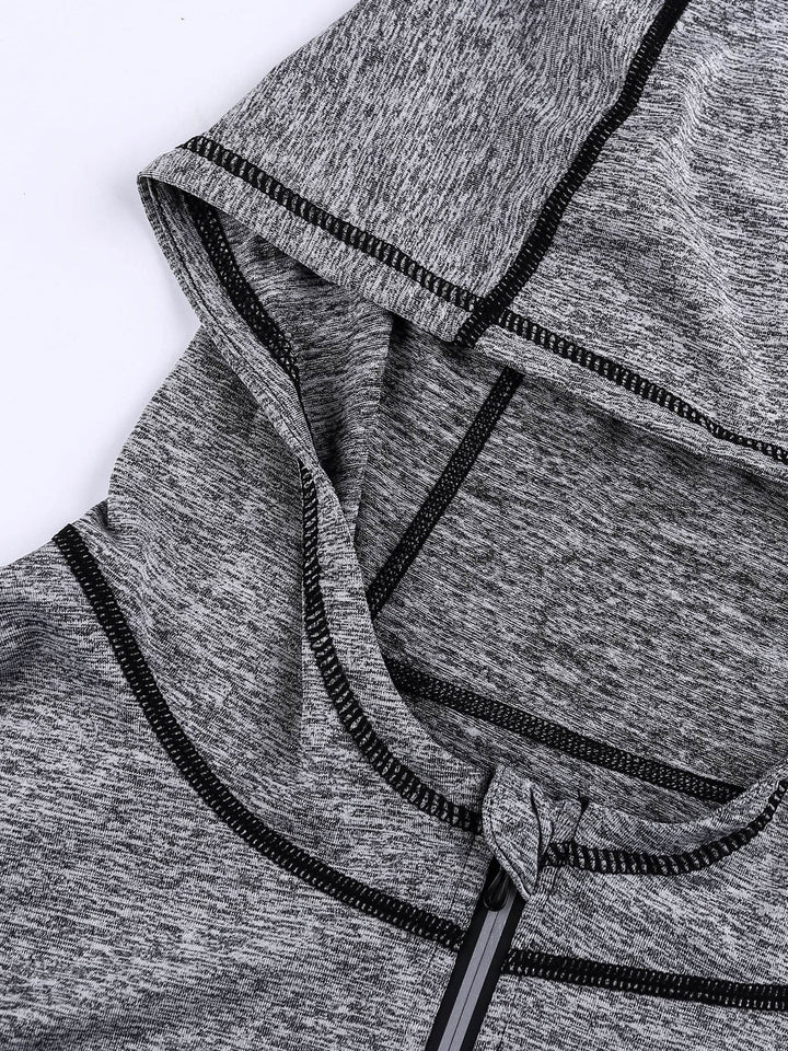 Heren Full-Zip Runningjack met Capuchon | Snel Drogende & Hoge Elastische | Lange Mouwen