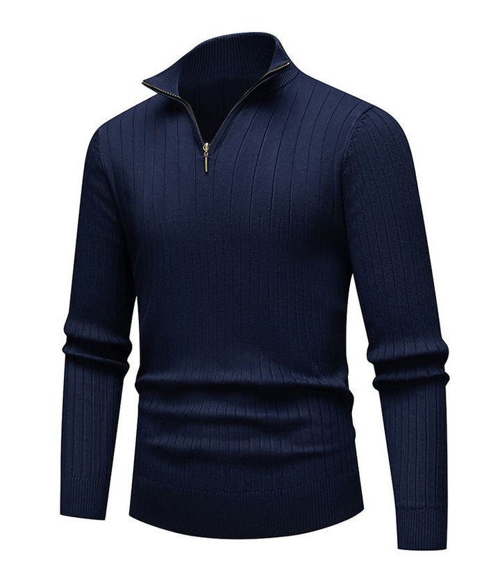Heren Gebreid Shirt | Half-Zip Kraag | Warme Twisted Knit | Herfst/Winter | Polyester