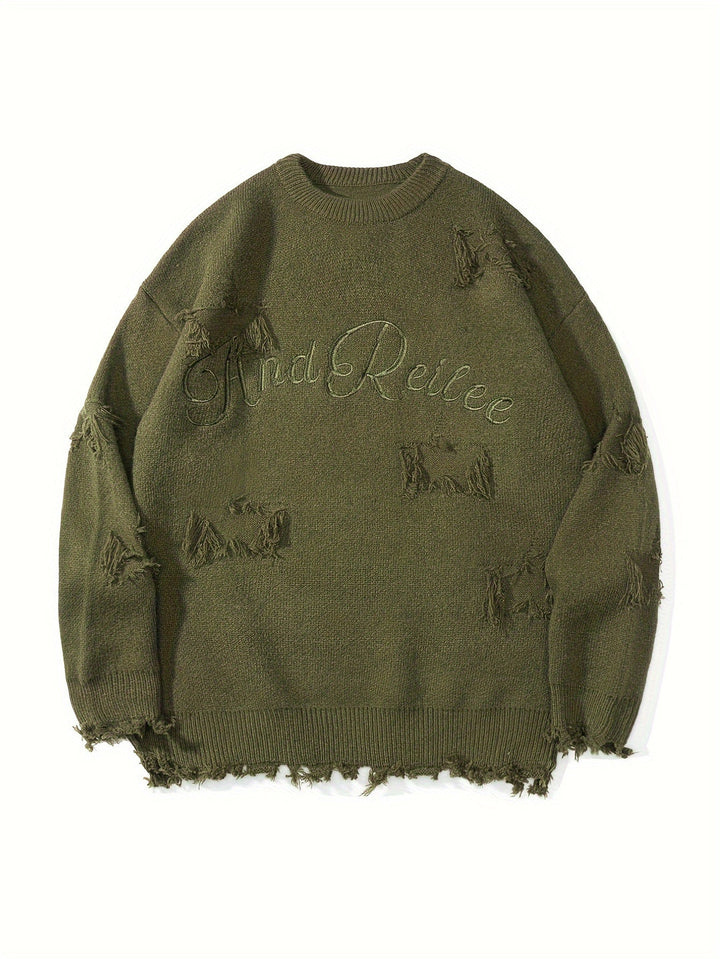 Heren Trui | Gebreid & Tekstprint | Warm & Comfortabel | Acryl | Herfst & Winter