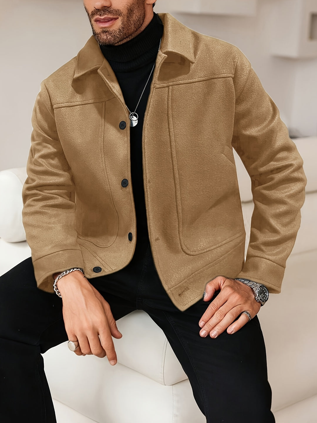 Heren Jas | Elegant | Met Knoopsluiting | Lente
