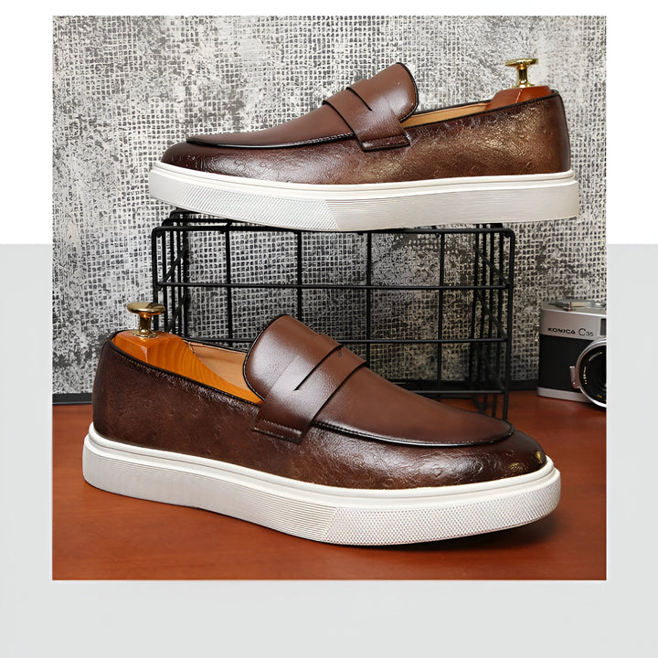 Herenschoenen | Leren Instappers | Comfortabele Dikke Zool | Casual & Netjes