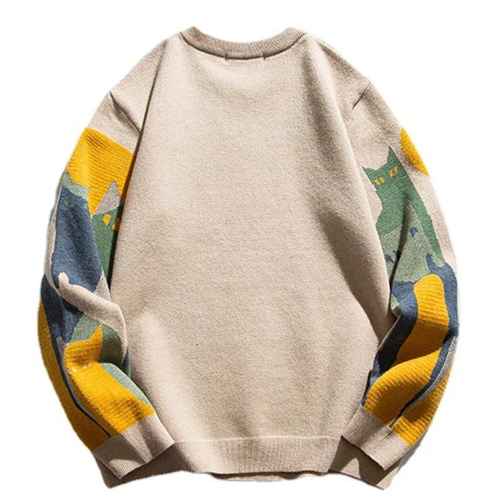 Truien Heren | Oversized | Ronde Hals & Katprint | Casual Kleding