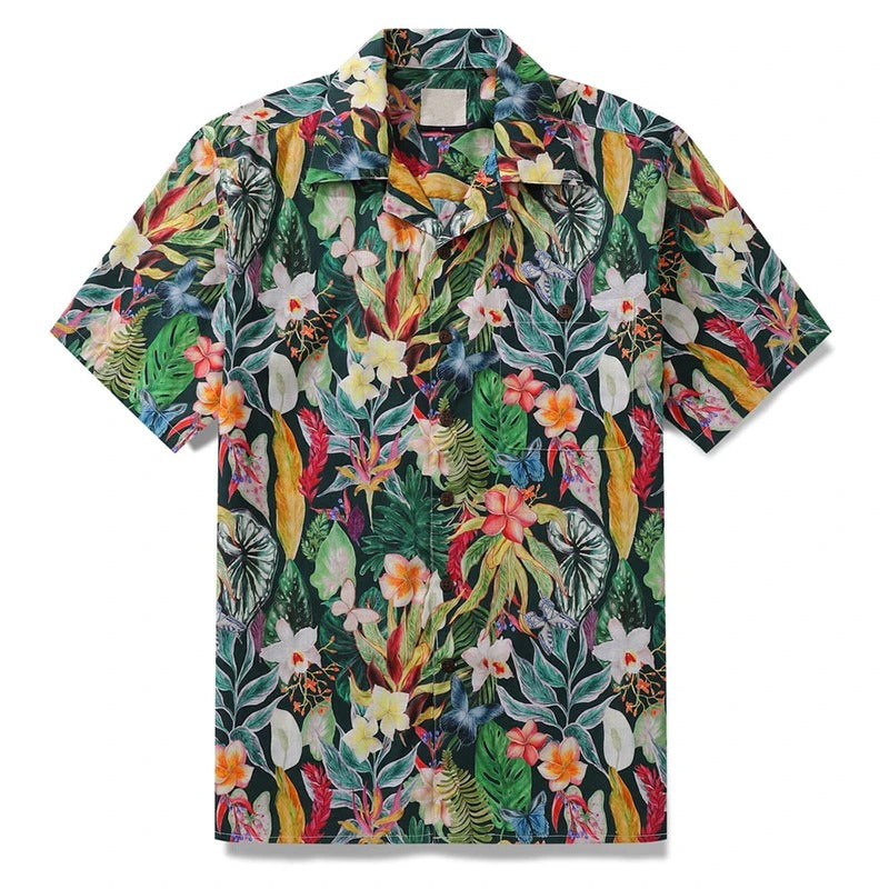 Heren Shirt | Korte Mouw | Tropisch Design | Zomer