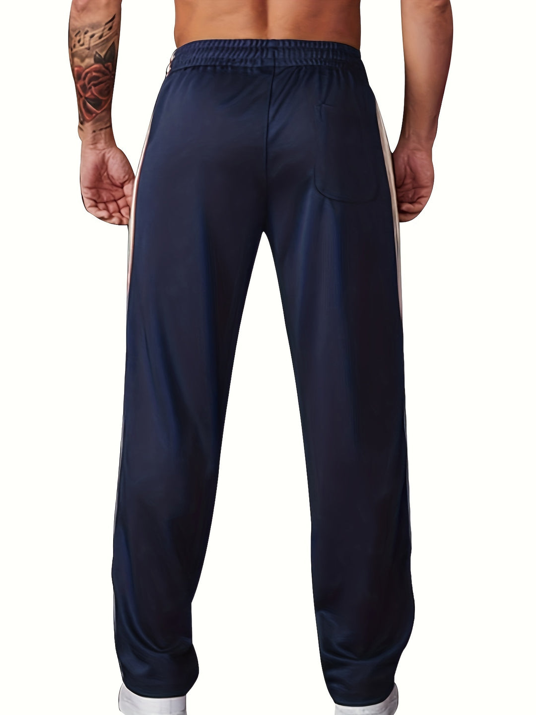 Heren Sportbroek | Gebreid & Lichtgewicht | Losse Fit met Zijstreep | Casual & Training