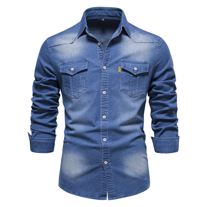 Heren Denim Overhemd | Casual & Slim Fit | Katoen met Stretch