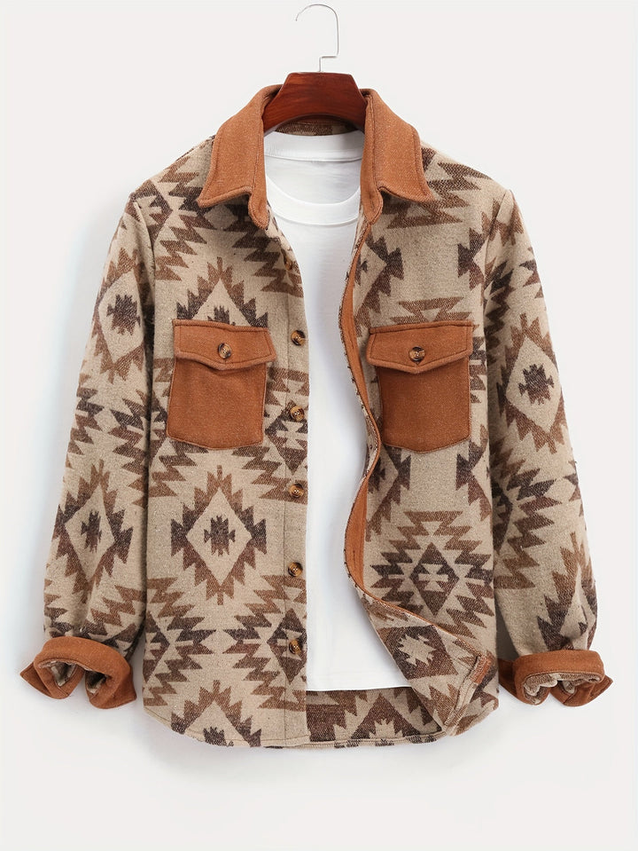 Heren Jas | Aztec Print | Casual & Klassiek | Polyester | Borstzakken