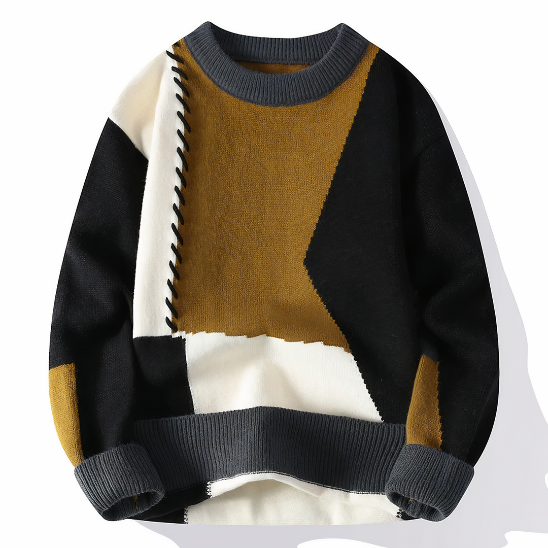 Creatieve Patchwork Trui voor gedurfde stijl en ultiem comfort | Mees