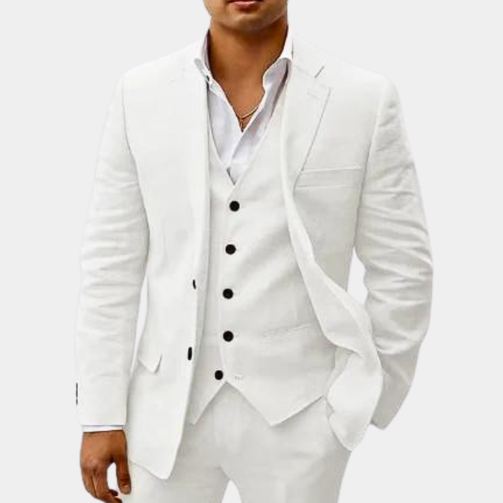 Heren Linnen Pak | 3-Delig | Klassiek & Ademend | Bruiloft & Zomerlook
