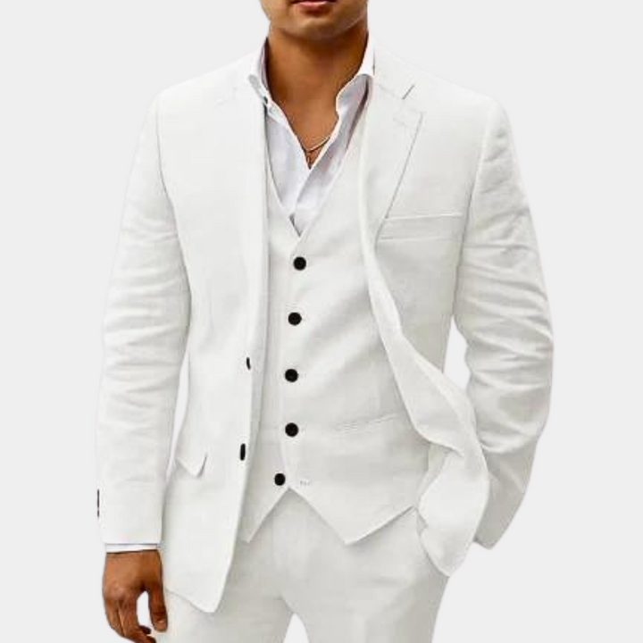 Heren Linnen Pak | 3-Delig | Klassiek & Ademend | Bruiloft & Zomerlook