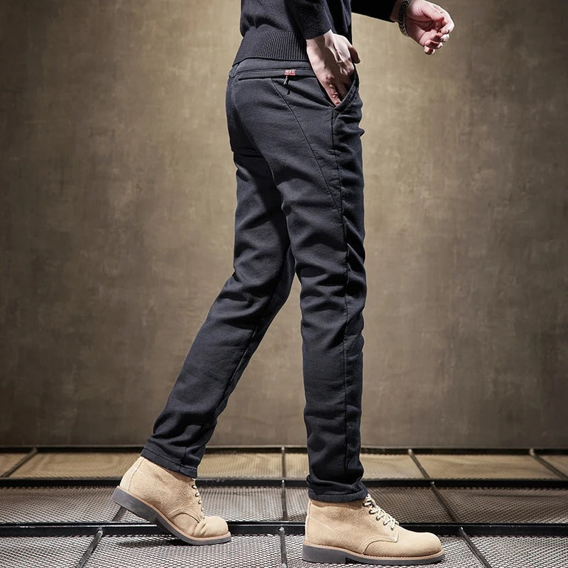 Heren broek | Fleece Gevoerd & Slanke pasvorm| Luxe & Casual