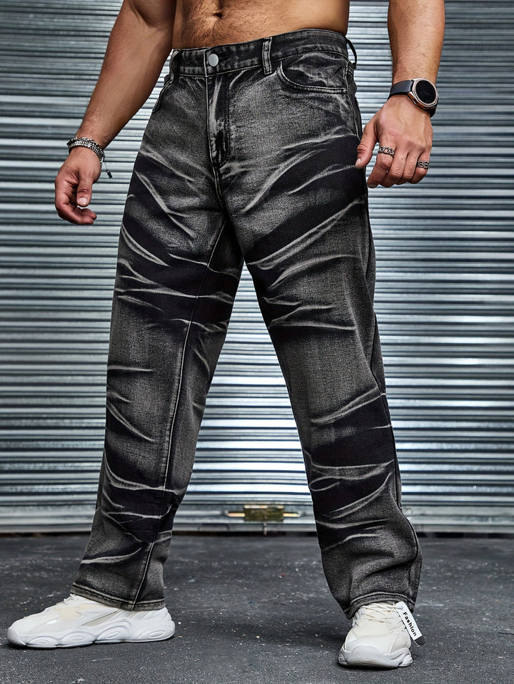 Heren Jeans | Tie-Dye Print | Met Zakken | Casual Katoenmix | Grote Maten
