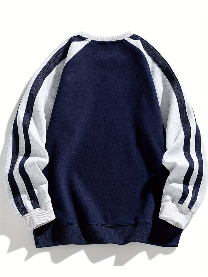 Heren Sweatshirt | Kleurblokken & Ronde Hals | Casual & Ademend | Streetwear