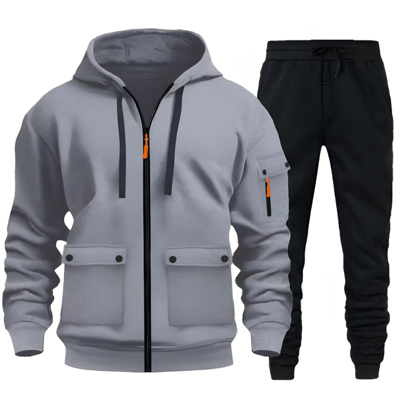 Heren Set | Sportieve Hoodie & Joggingbroek | Functionele Zakdetails |  Warm Kleding