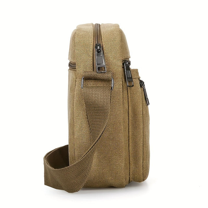 Heren Schoudertas | Verstelbare Band & Meerdere Ritsvakken | Duurzaam Canvas | Casual