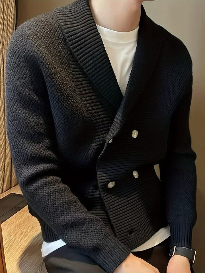Vest Heren | Gebreid & Warm | Sjaalkraag & Lange Mouwen