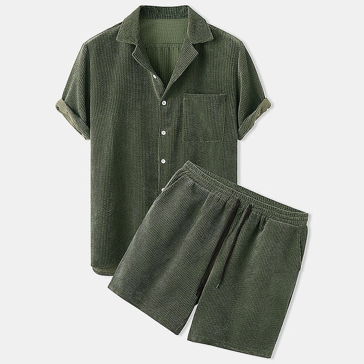 Heren Zomerset | Korte Mouw & Corduroy | Casual & Comfortabel | Effen Kleur