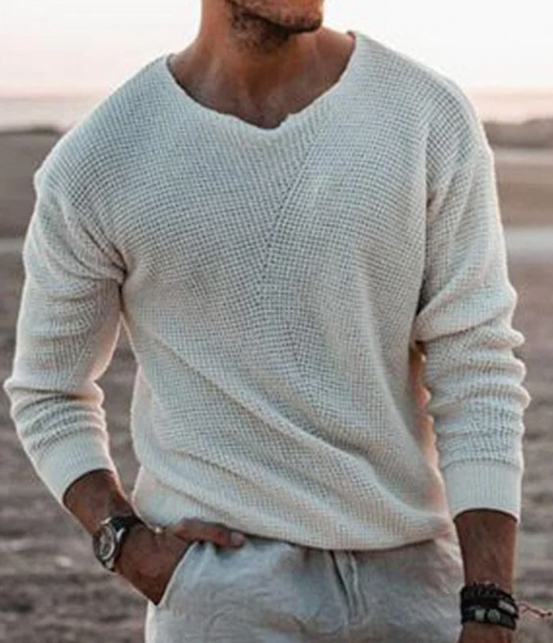 Truien Heren | Gebreide V-Hals Sweater Heren | Casual