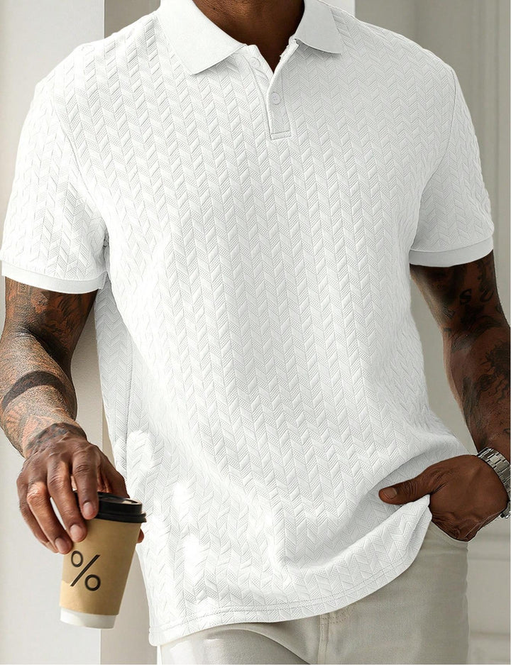 Heren Poloshirt | Korte Mouw & Unieke Textuur | Stijlvolle Kleding | Casual Fit