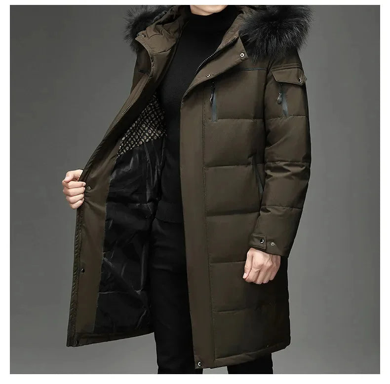 Winterjas Heren | Lange Parka Jas met Bontcapuchon