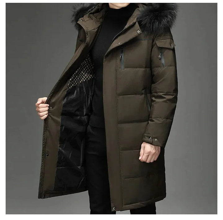 Winterjas Heren | Lange Parka Jas met Bontcapuchon