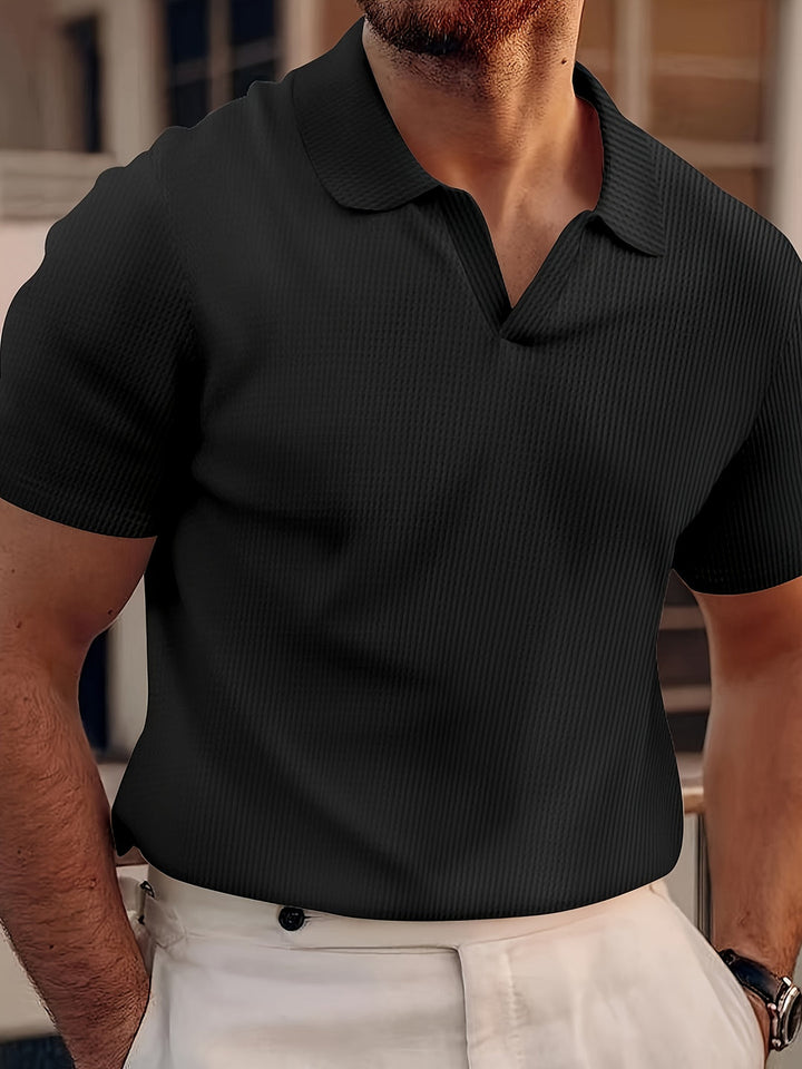 Heren Polo | Effen Kleur & Grid Textuur | Comfortabele Kraag | Ademend & Casual