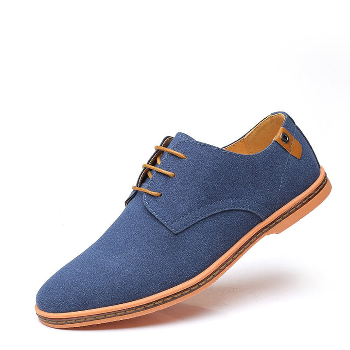 Heren Oxford Schoenen | Suède Look | Stijlvol & Comfortabel | Vetersluiting & Gripzool