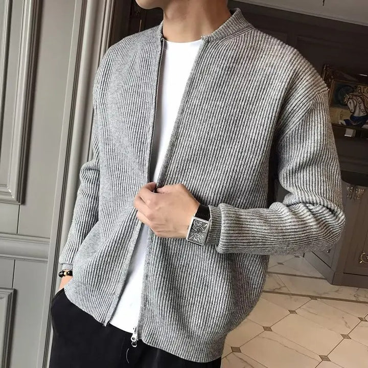 Heren Cardigan | Slimfit | Met Ritssluiting | Geribde structuur