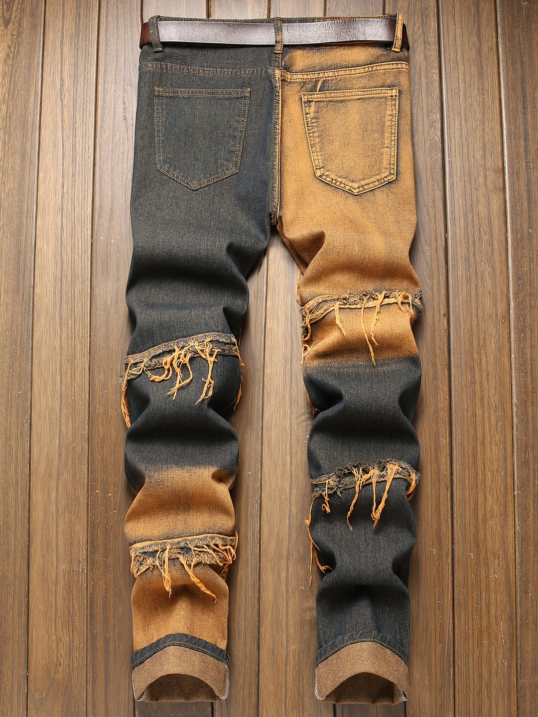 Heren Jeans | Gescheurd & patch-ontwerp | Streetstyle-trend | Ombre-denim