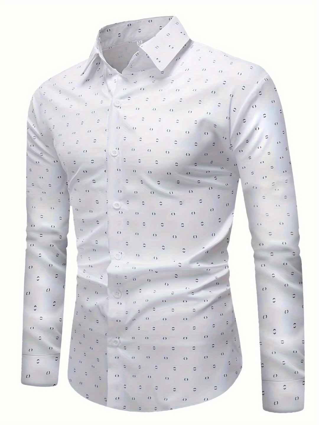 Heren Overhemd | Stippenprint & Comfortabel | Lange Mouw & Casual Stijl