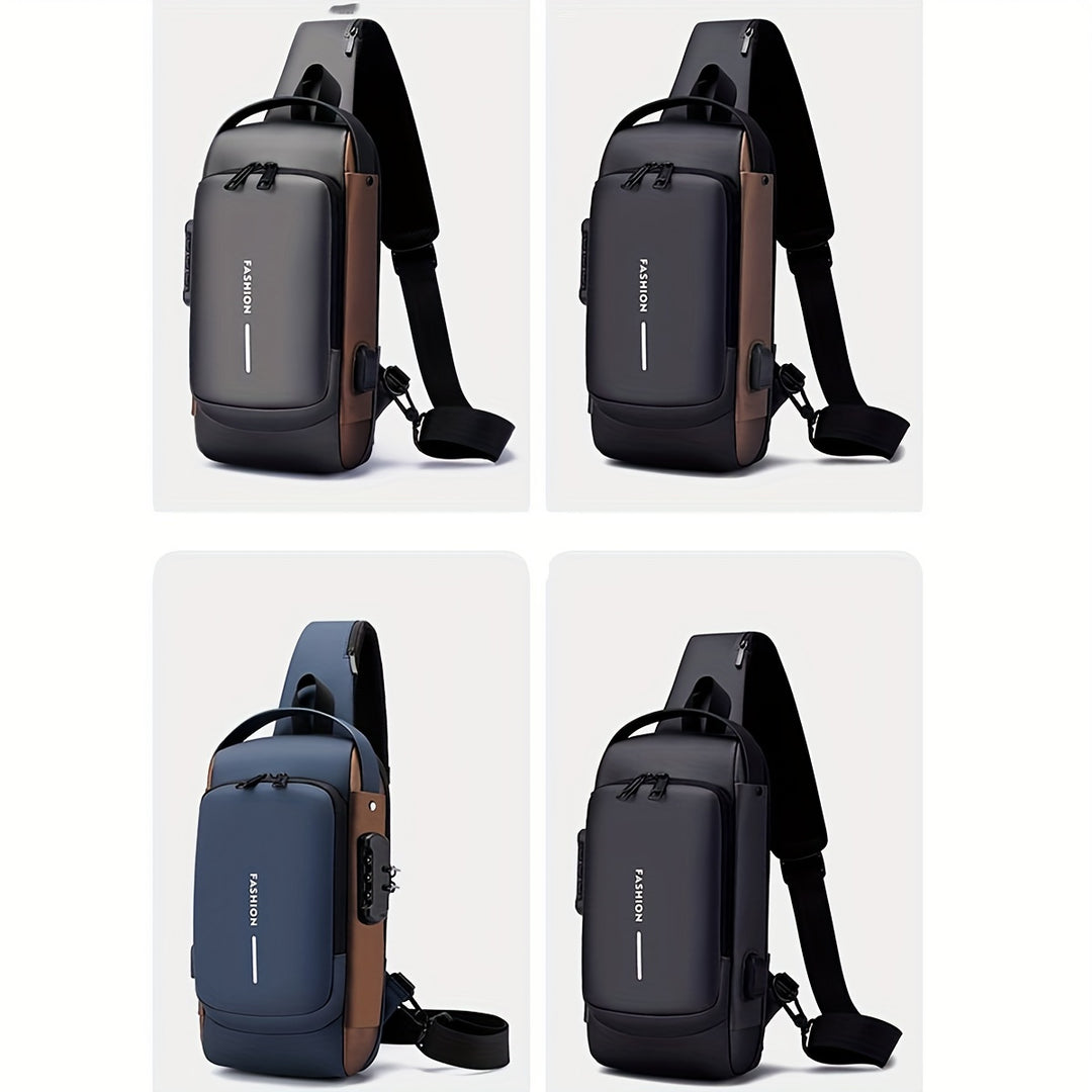 Heren Crossbodytas | Anti-Diefstal & USB Oplaadpoort | Motor & Vrijetijdssport | Duurzame Oxford Stof