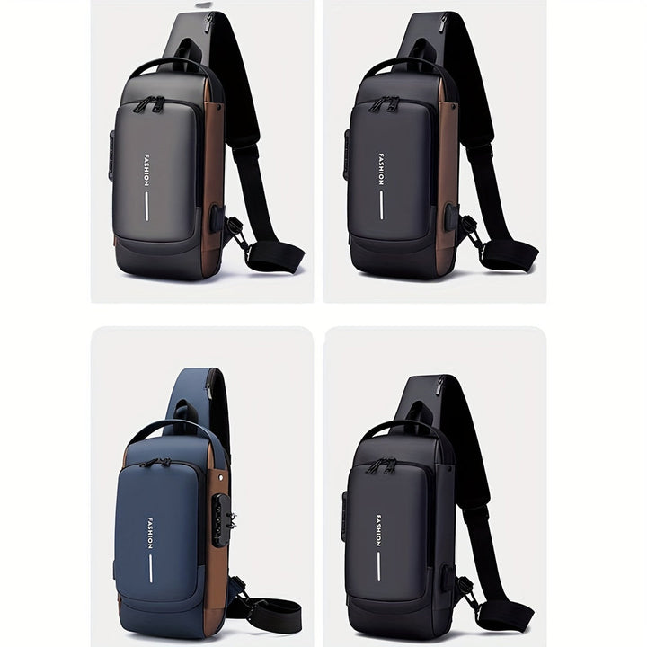 Heren Crossbodytas | Anti-Diefstal & USB Oplaadpoort | Motor & Vrijetijdssport | Duurzame Oxford Stof