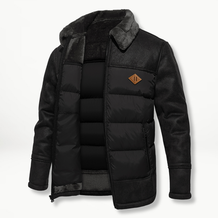 Leren premium heren jas met klassieke kraag en tijdloze stijl | Julian