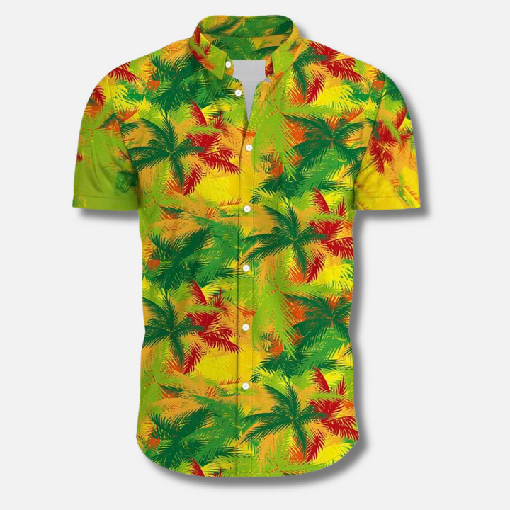 Heren Overhemd | Tropische Print | Relaxed Fit & Korte Mouwen | Zomerse Vibes