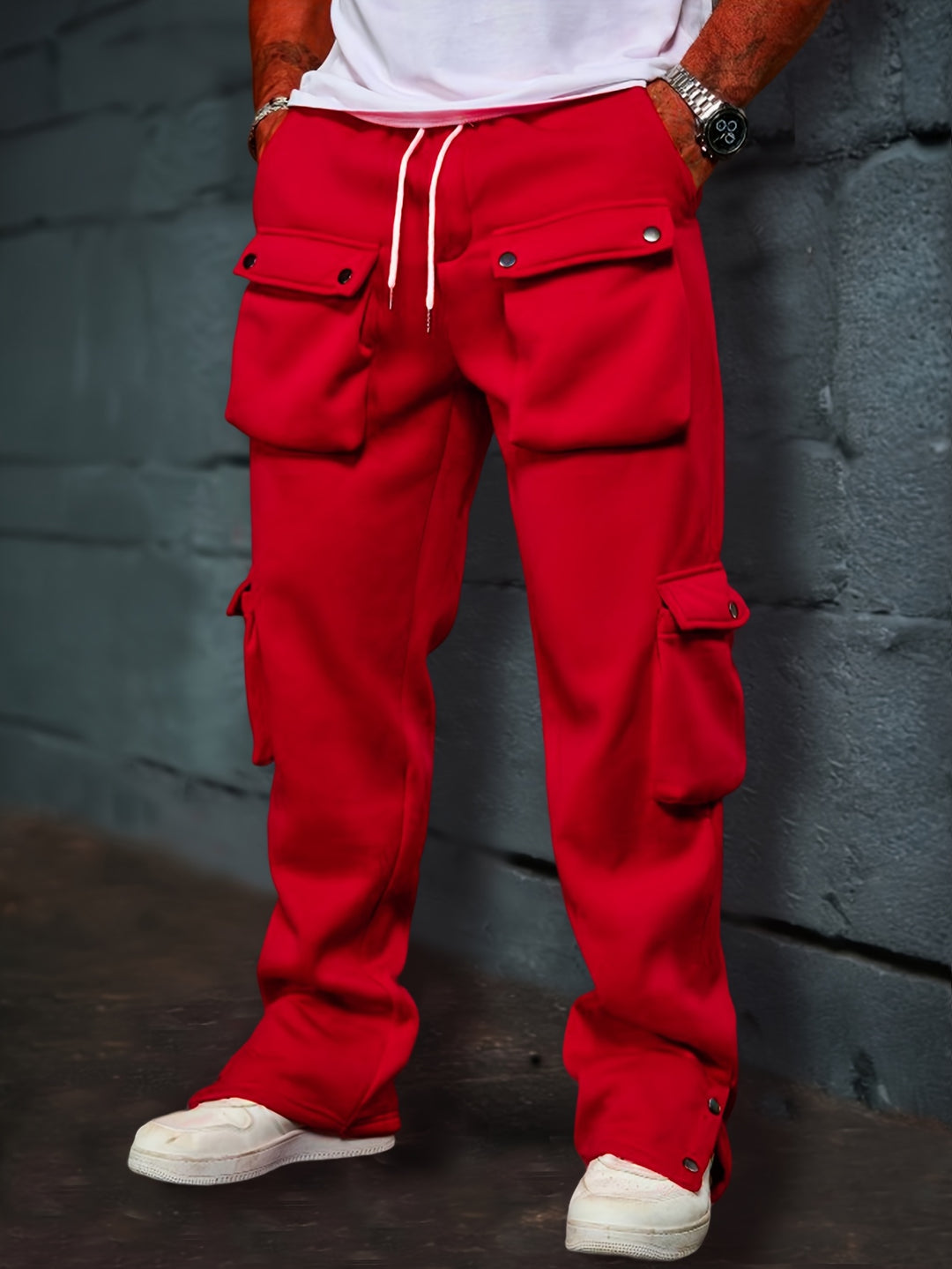 Heren Cargo Joggingbroek | Normale Pasvorm & Meerdere Zakken | 100% Polyester | Outdoor & Sportschool