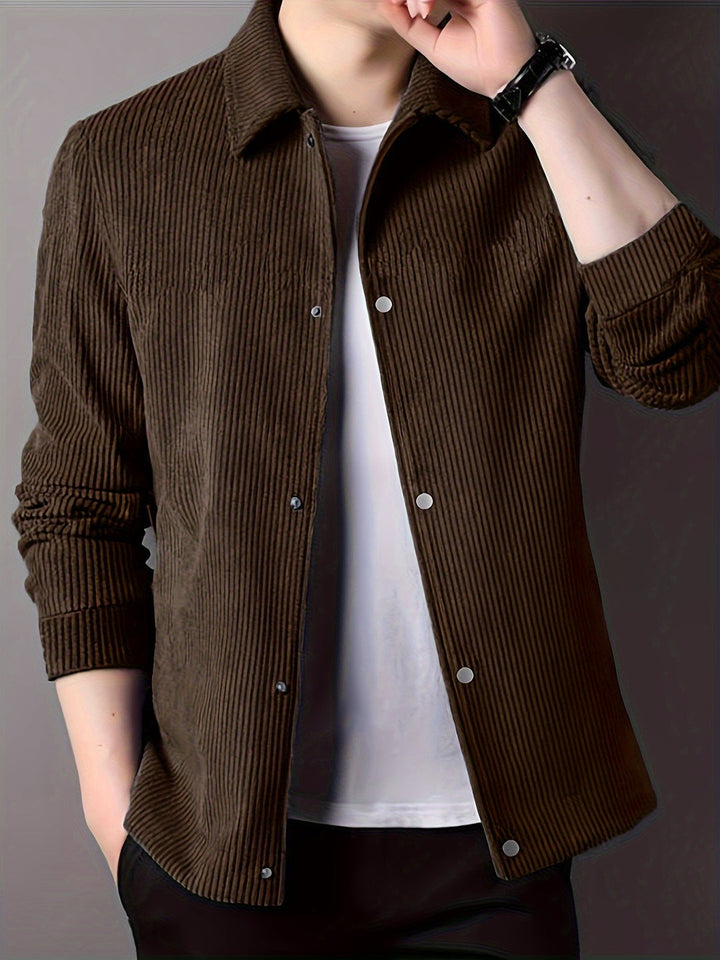 Heren Corduroy Jas | Casual & Werkstijl | Drukknopen & Zakken | Lente & Herfst