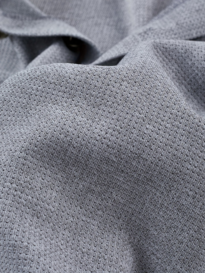 Heren Overhemd | Wafelgebreid & Capuchon | Kleurblok & Geribbeld Detail | Casual & Sportief