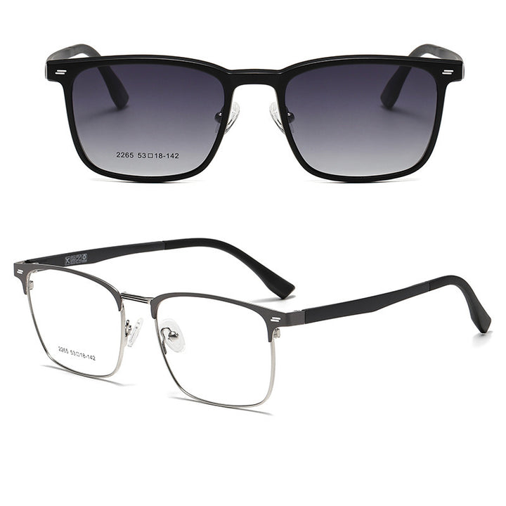 Heren Zonnebril | Roestvrijstalen Vierkant Frame | Gepolariseerde TAC Lenzen | Elegant & Duurzaam