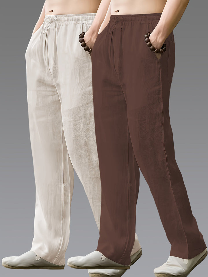 Heren Broek | Straight | Met Trekkoord | Zomer | 2-Pack