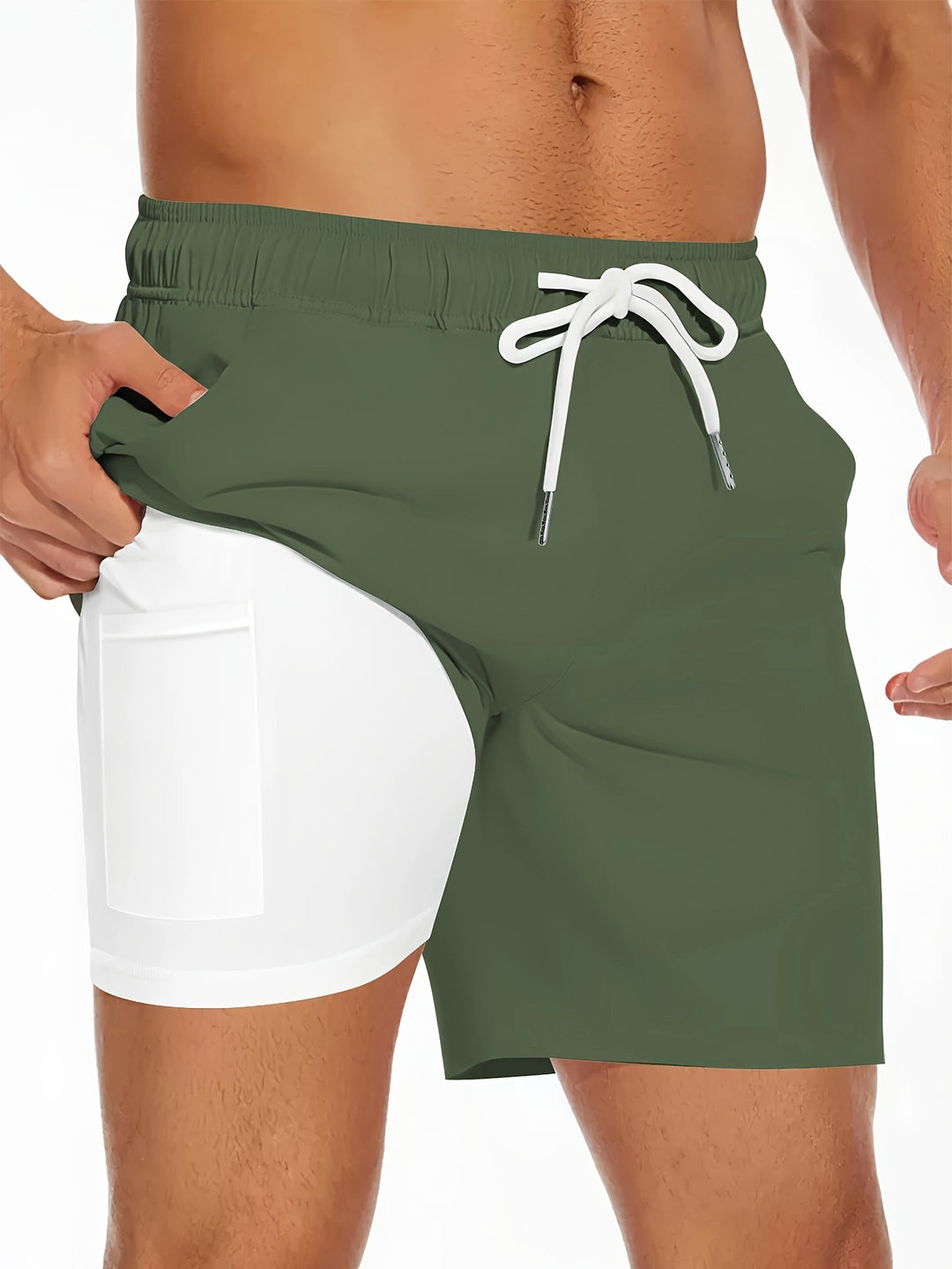Heren Boardshorts | Effen Kleur & Casual | Met Trekkoord en Zakken